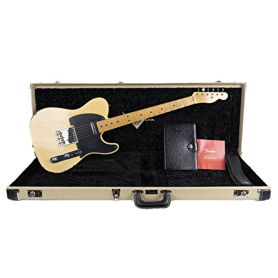 Fender Custom Shop 1951 Nocaster Relic Akçaağaç Klavye Faded Aged Nocaster Blonde Elektro Gitar